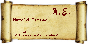Marold Eszter névjegykártya
